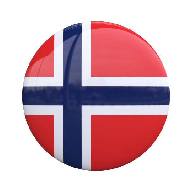 挪威国旗徽章、国籍别针3d渲染图片下载
