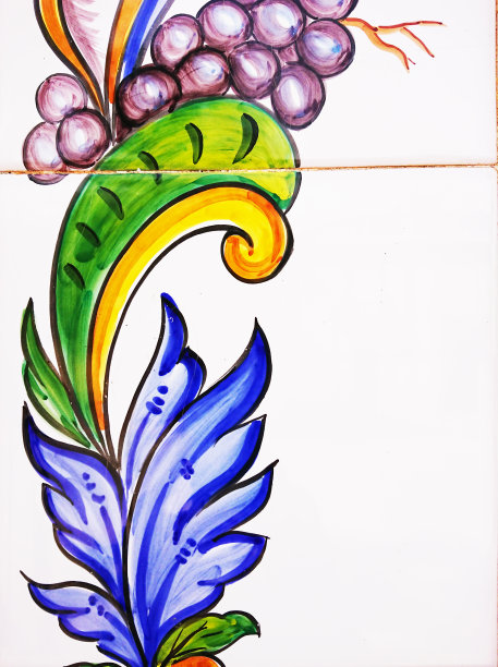 老房子立面传统瓷砖的细节。装饰瓷砖。瓦伦西亚传统瓷砖。花卉装饰。图片下载