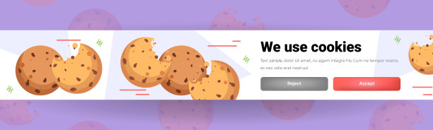 保护个人信息Internet web弹出，我们使用cookie策略通知水平图片下载