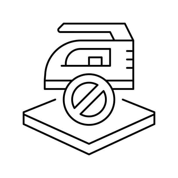 不铁织物属性线图标矢量插图图片下载