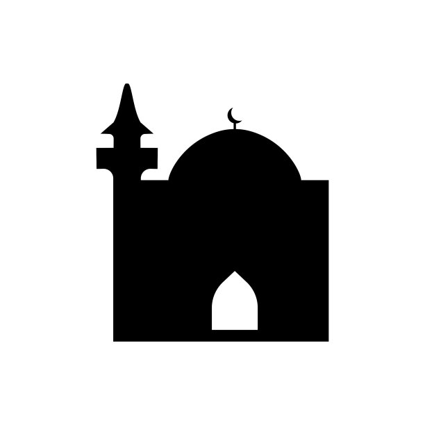清真寺剪影。清真寺图标。清真寺向量图片下载