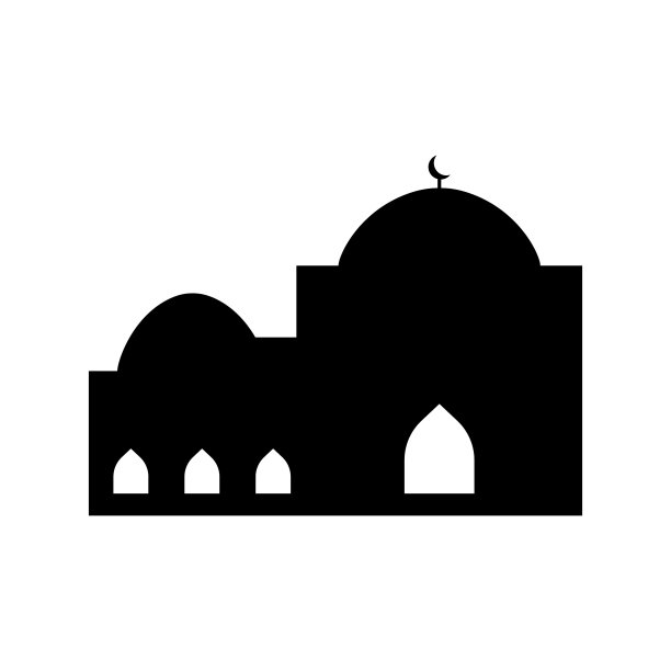 清真寺剪影。清真寺图标。清真寺向量图片下载