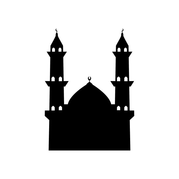 清真寺剪影。清真寺图标。清真寺向量图片下载