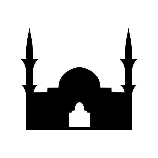 清真寺剪影。清真寺图标。清真寺向量图片下载