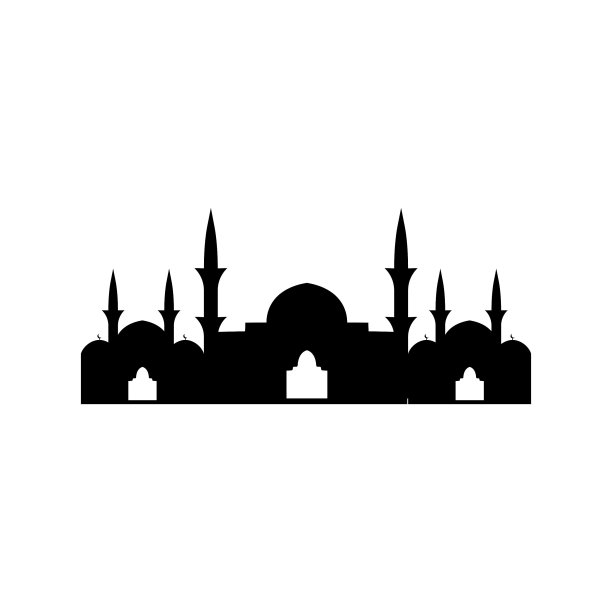 清真寺剪影。清真寺图标。清真寺向量图片下载