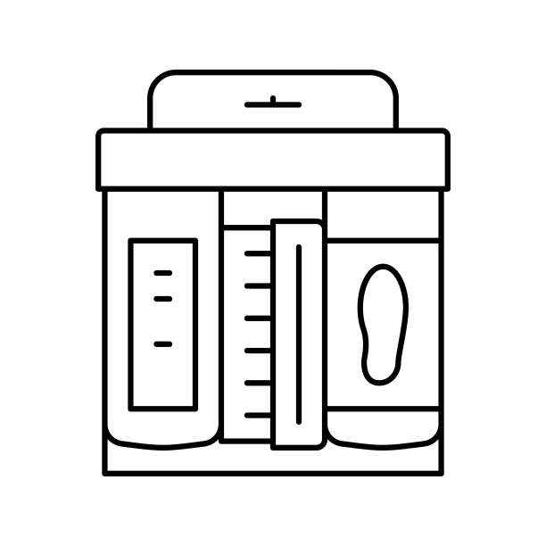 清洁鞋护理套件线条图标矢量图图片下载