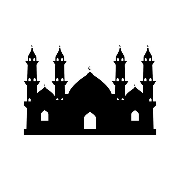 清真寺剪影。清真寺图标。清真寺向量图片下载