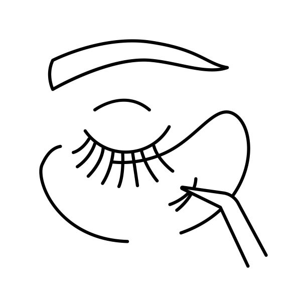 应用睫毛线图标矢量插图图片下载