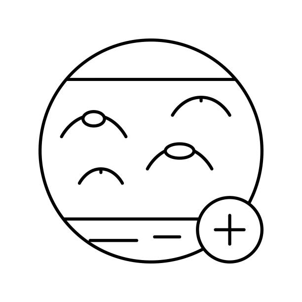 痤疮诊所线图标矢量插图图片下载