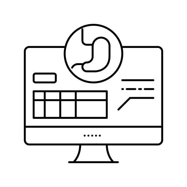 结果减肥线图标矢量插图图片下载