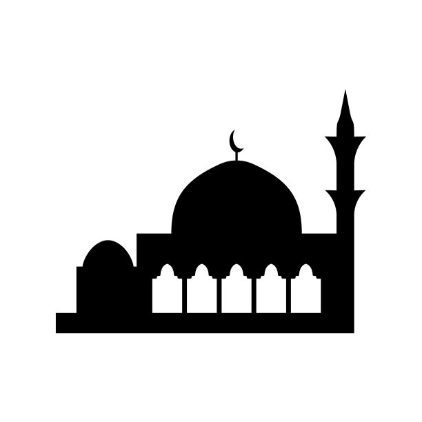 清真寺剪影。清真寺图标。清真寺向量图片下载
