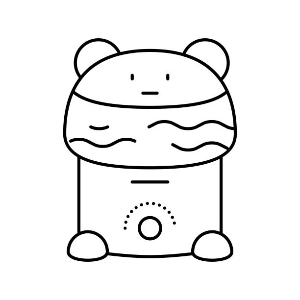加湿器装置婴儿线图标矢量插图图片下载