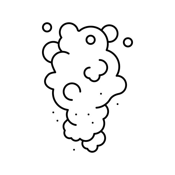 蒸汽烟雾线图标矢量插图图片下载