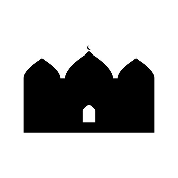 清真寺剪影。清真寺图标。清真寺向量图片下载