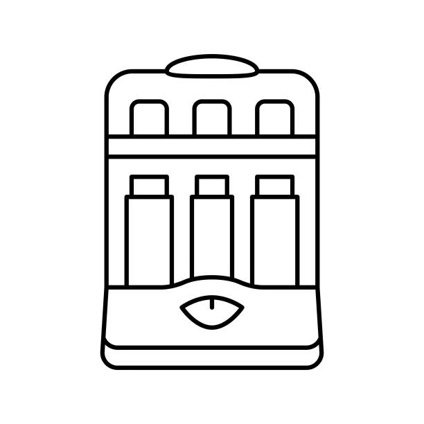 消毒瓶装置婴儿线图标矢量插图图片下载