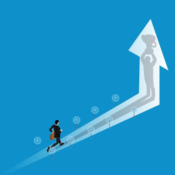 商人走向成功的等距3d图片下载