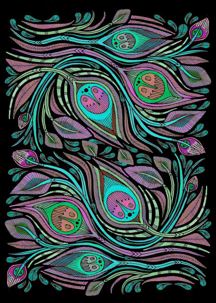 波西米亚孔雀羽毛图片下载