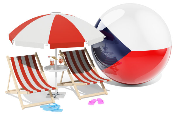 捷克度假，捷克共和国度假，旅游，旅游套餐概念。三维渲染图片下载