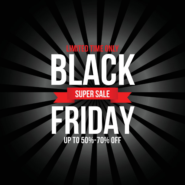 黑色星期五减价50%-70%。矢量图图片下载