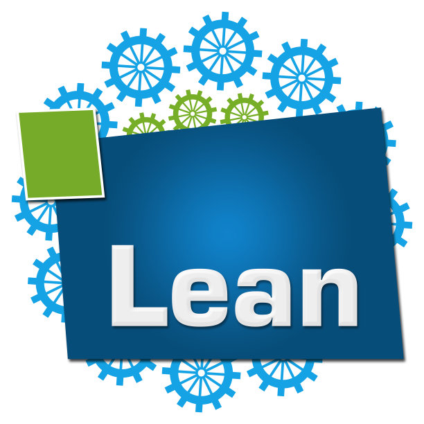 精益齿轮圆形绿色蓝色方块图片下载