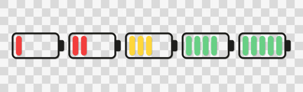 电池图标集。矢量图图片下载