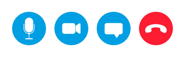 视频通话图标集。矢量图图片下载