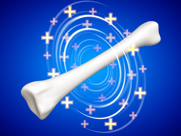 蓝色背景下人类骨骼的愈合。图片下载