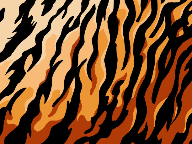 虎皮纹理背景。图案虎橙色渐变条纹重复无缝图片下载