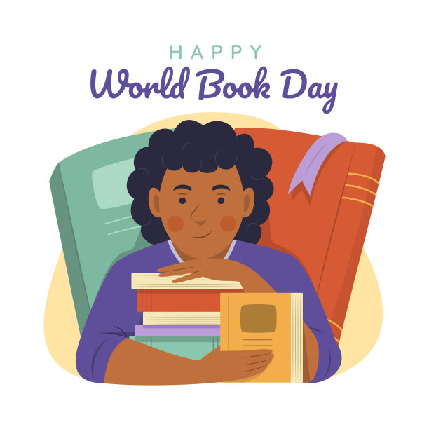 世界读书日插图的非洲男孩。图片下载