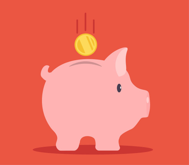 PrintPiggy bank与硬币矢量插图图片下载