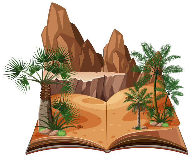 书中有山有树的场景图片下载