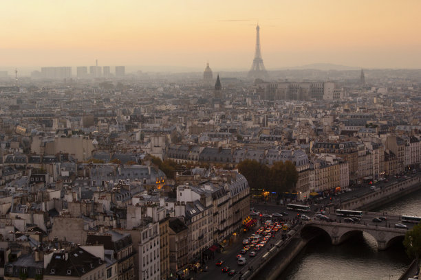 日落巴黎城市图片下载