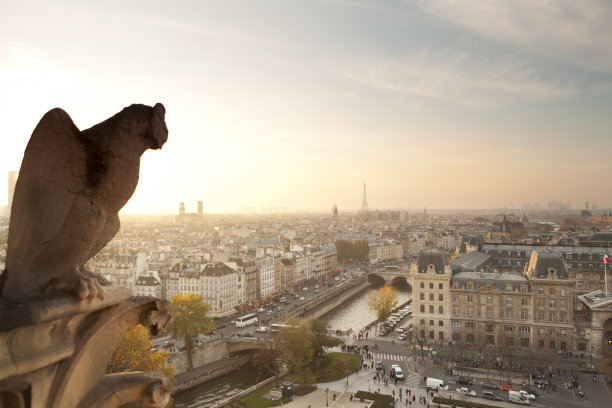 日落巴黎城市图片下载