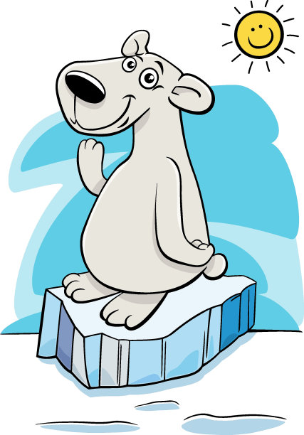 卡通北极熊动物角色在北极图片下载