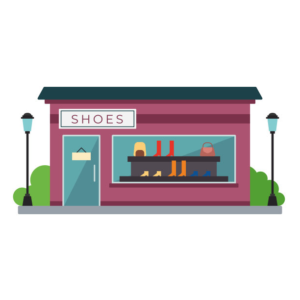 孤立的前视图鞋店向量图片下载