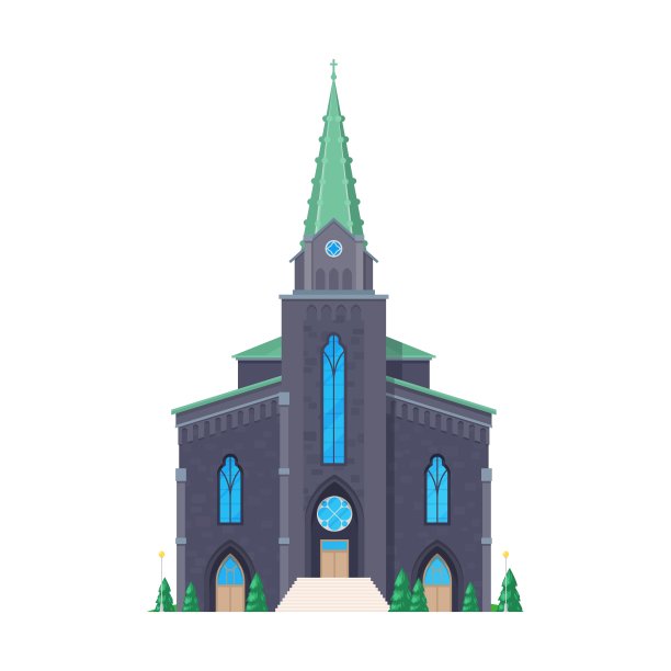 大教堂建筑，中世纪哥特式教堂礼拜堂图片下载