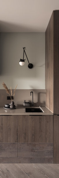 简约时尚的厨房，垂直全景图片下载