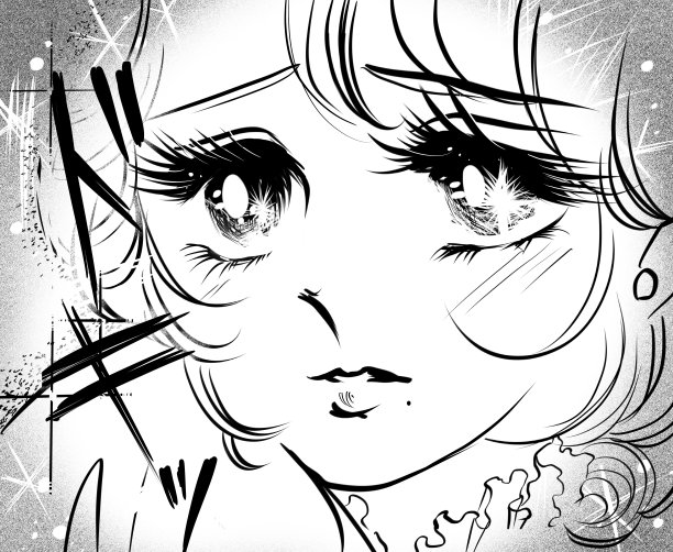 70年代的少女漫画的插图初恋的心悸动美丽的金发女孩图片下载