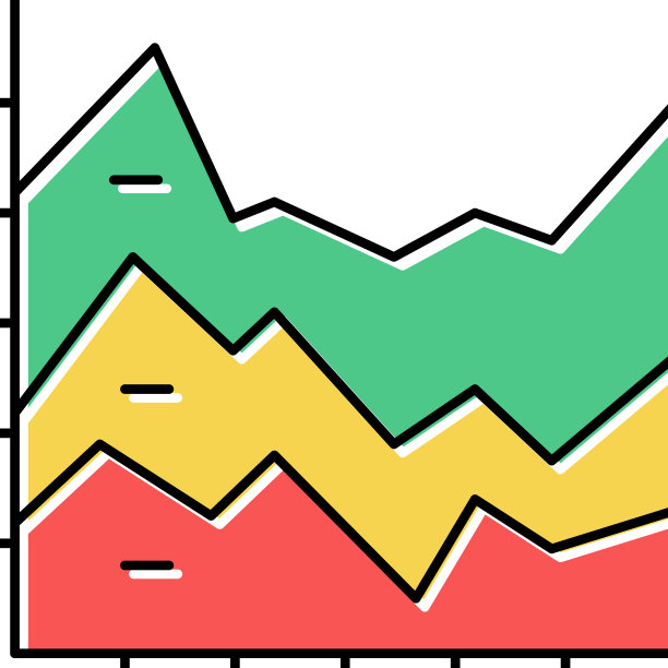 堆叠区域图表颜色图标图片下载