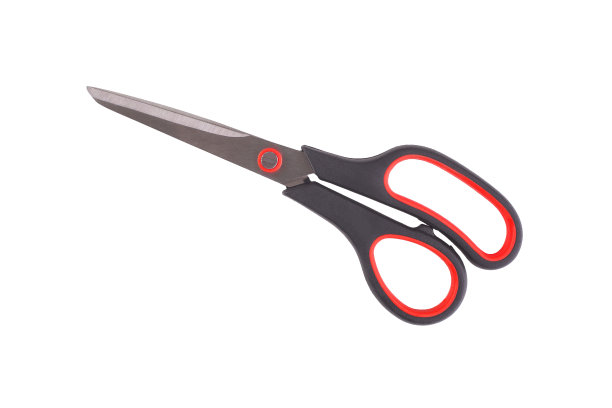 纸剪刀孤立在白色背景上。图片下载