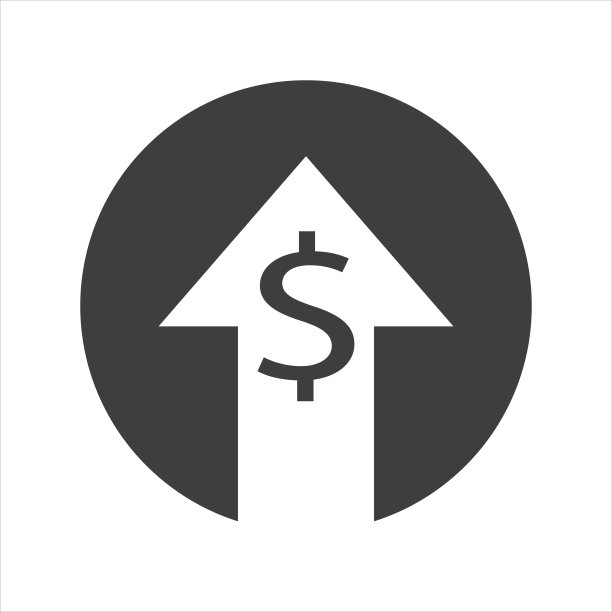 美元向上图标平面风格孤立向量插图图片下载
