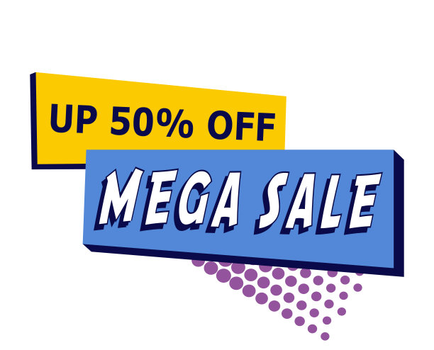 摘要网页横幅，名片，模板MEGA销售50% -向量图片下载