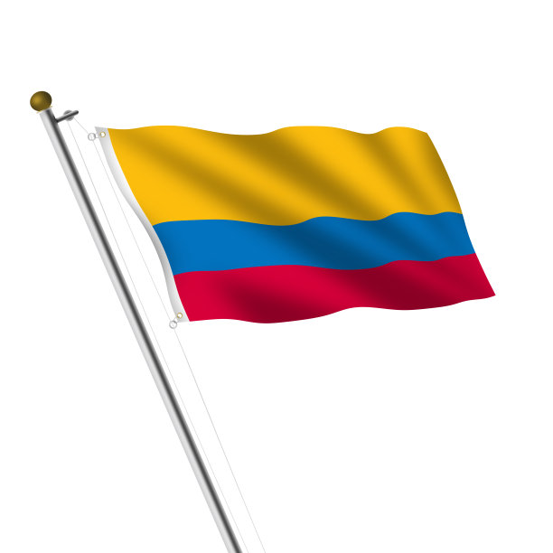 哥伦比亚旗杆3d插图白色与剪辑路径图片下载