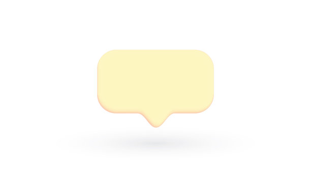 极简主义的黄色语音泡泡和漂浮的图标图片下载