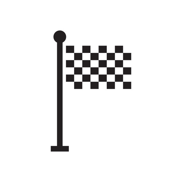 方格赛跑旗图标矢量插图图片下载
