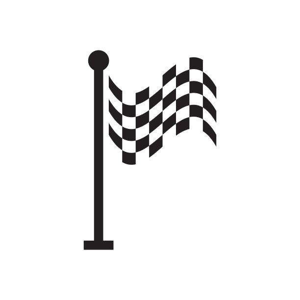 方格赛跑旗图标矢量插图图片下载