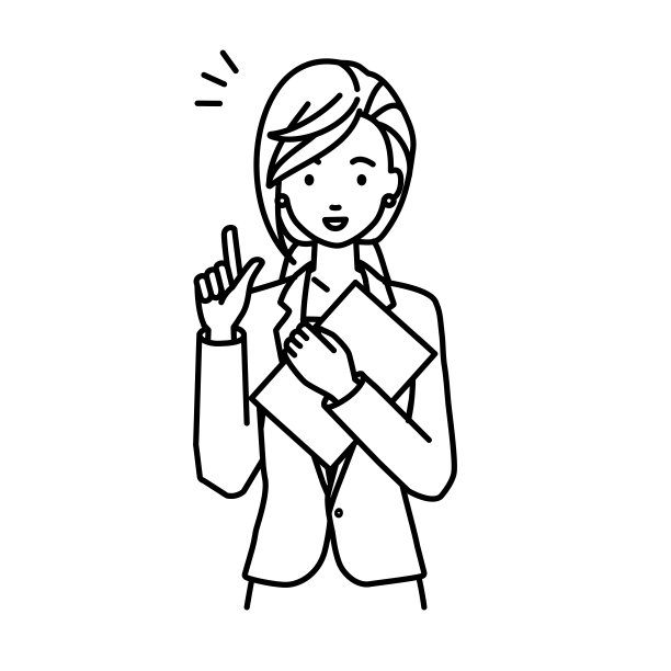 一个女人在商务套装风格得到的想法站在文件指向手势图片下载