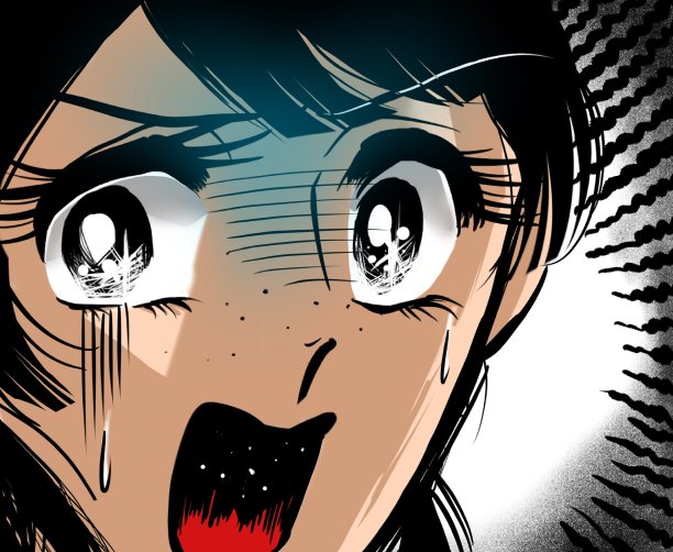 插图一个美丽的黑发和苍白的脸女孩谁觉得害怕70年代的少女漫画图片下载