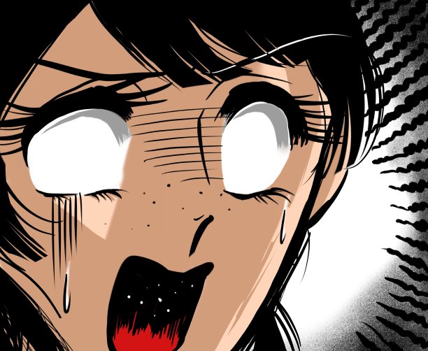 插图一个美丽的黑发和苍白的脸女孩谁觉得害怕70年代的少女漫画图片下载