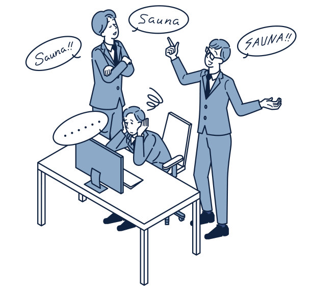 一名男性职员厌倦了在办公室接受桑拿骚扰的等距图图片下载